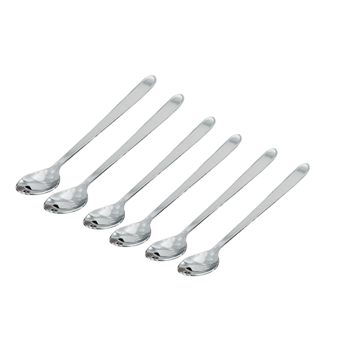 Buckingham Pack of 6 Stainless Steel Latte Spoons Long Handle