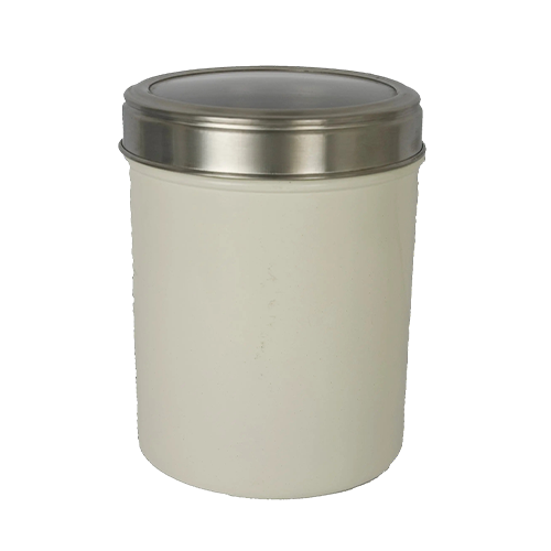 Buckingham Stainless Steel Sealed Storage Jar with Acrylic Lid Cream