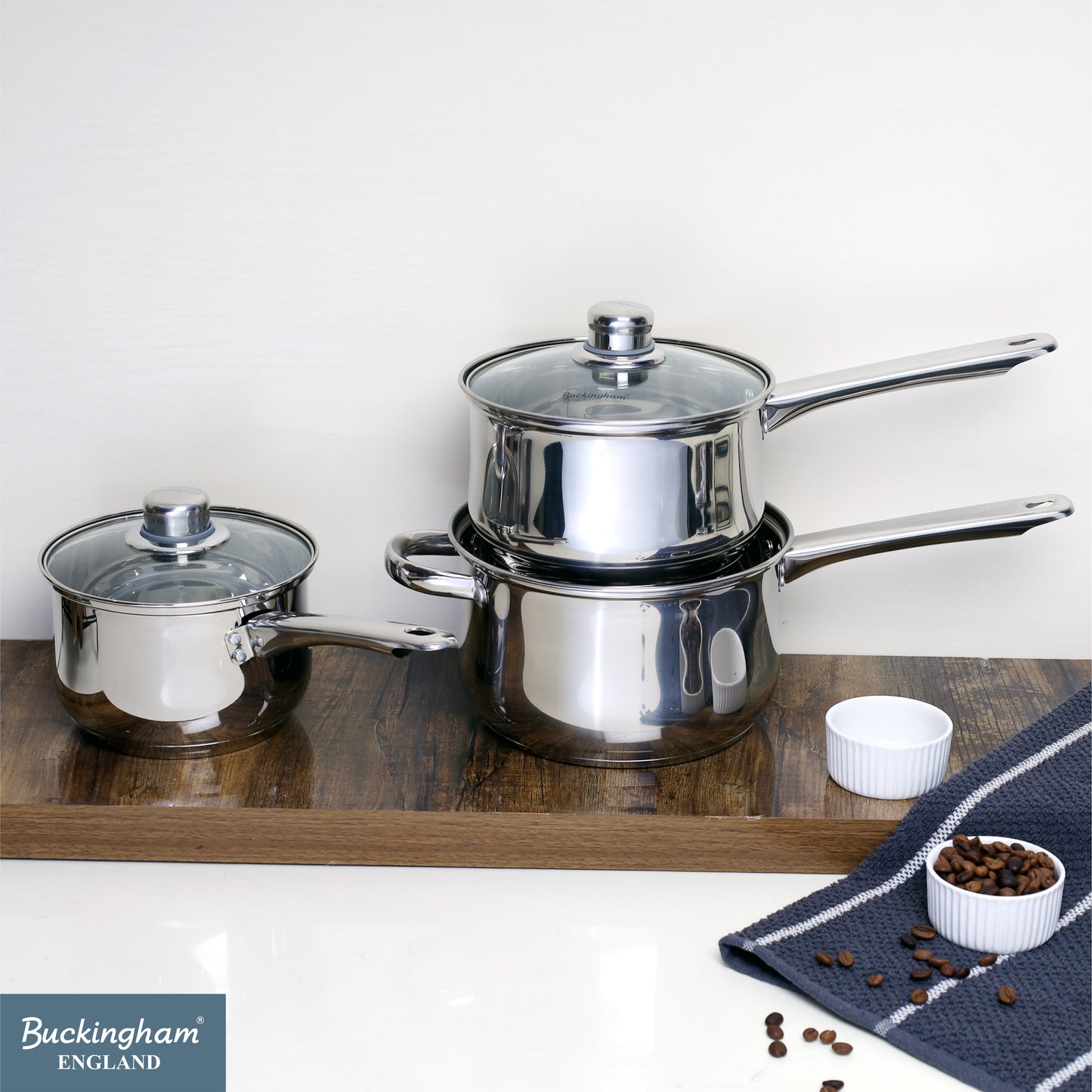 Buckingham 3-Piece Deep Saucepan Set