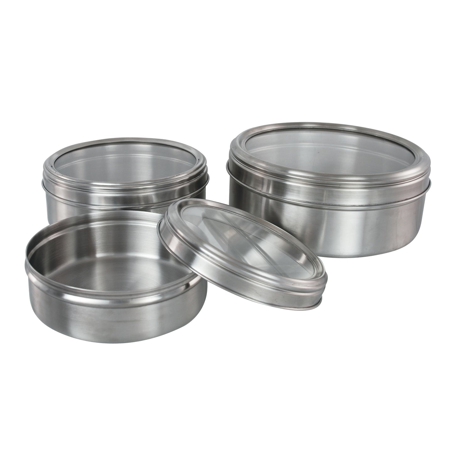 Buckingham Stainless Steel Set of 3 Storage Set Matt Finish