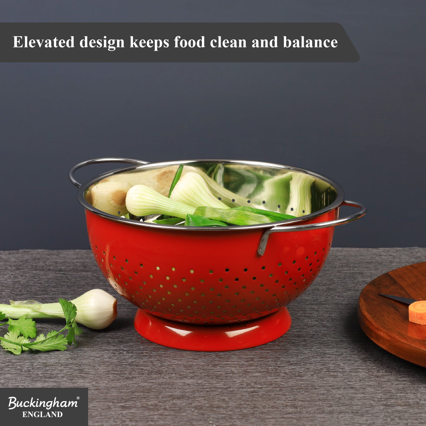 Buckingham Hemisphere colander / strainer , Red