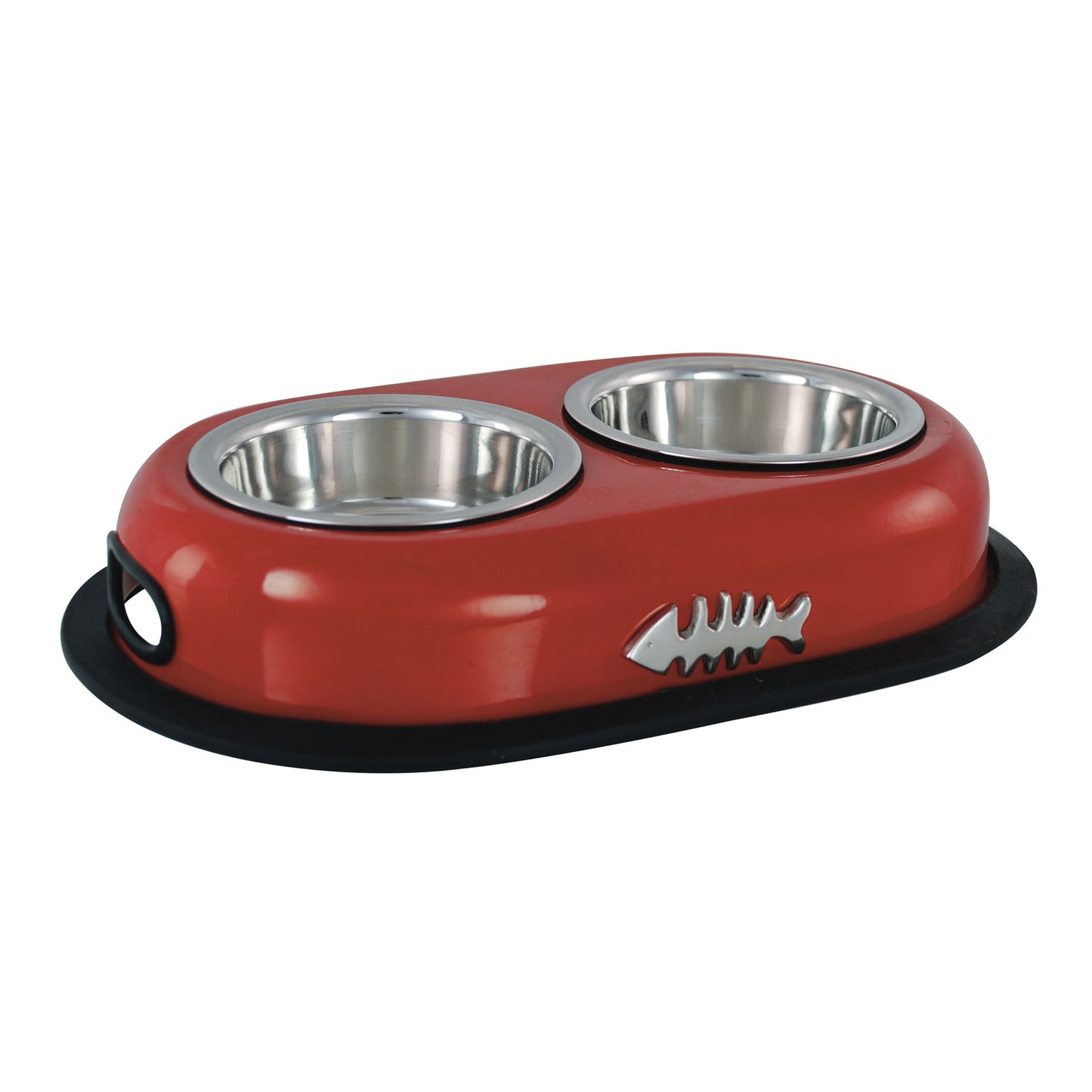 Buckingham Stainless Steel Double Pet Bowl Red