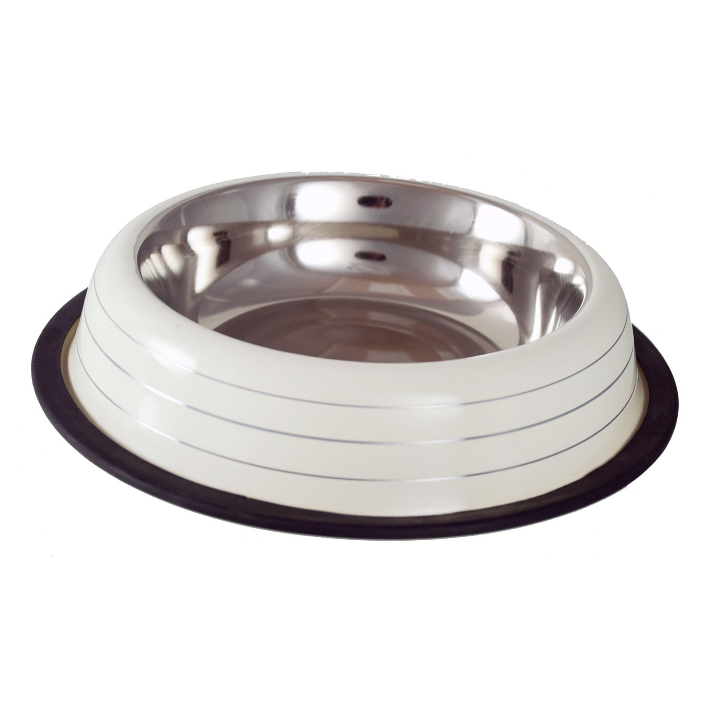 Buckingham Striped Pet Bowl Cream (16oz)
