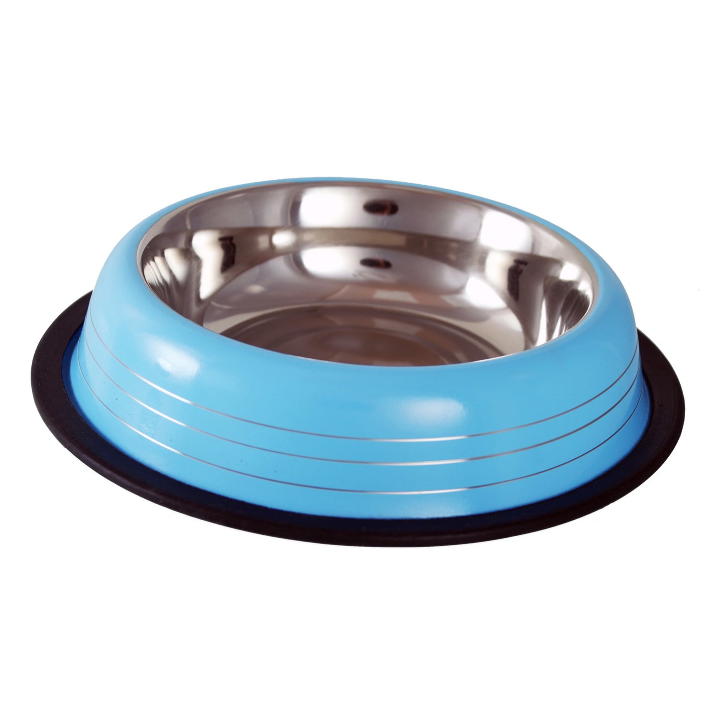 Buckingham Striped Pet Bowl Baby Blue (16oz)