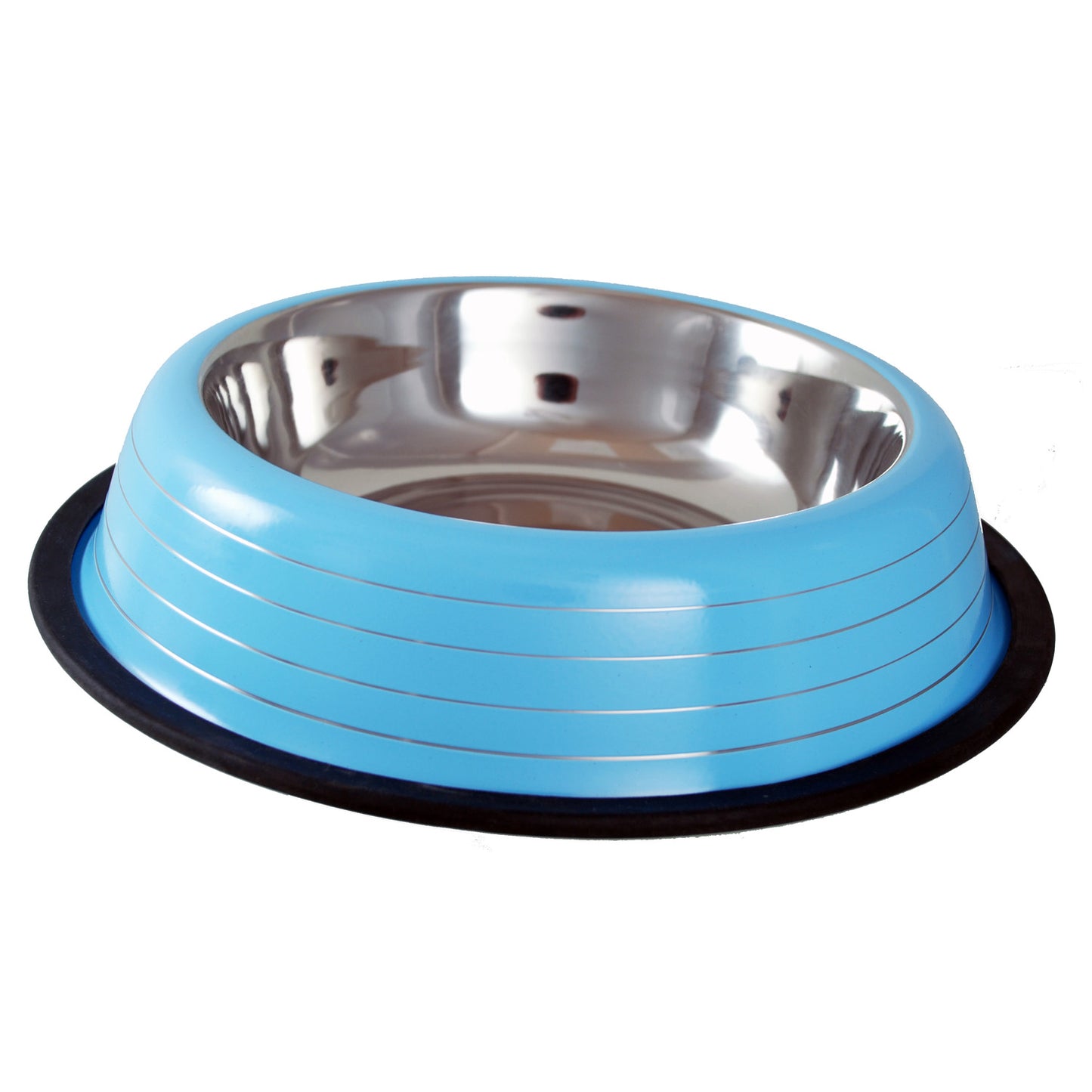 Buckingham Striped Dog Bowl Baby Blue (64oz)