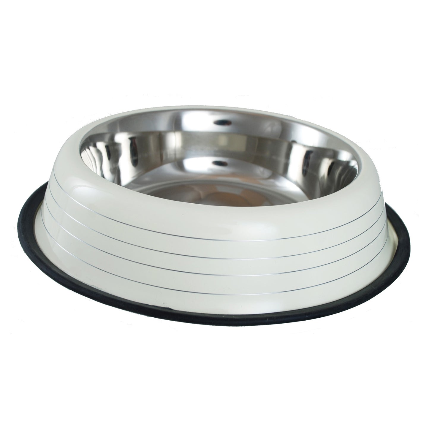 Buckingham Striped Dog Bowl Cream (96oz)