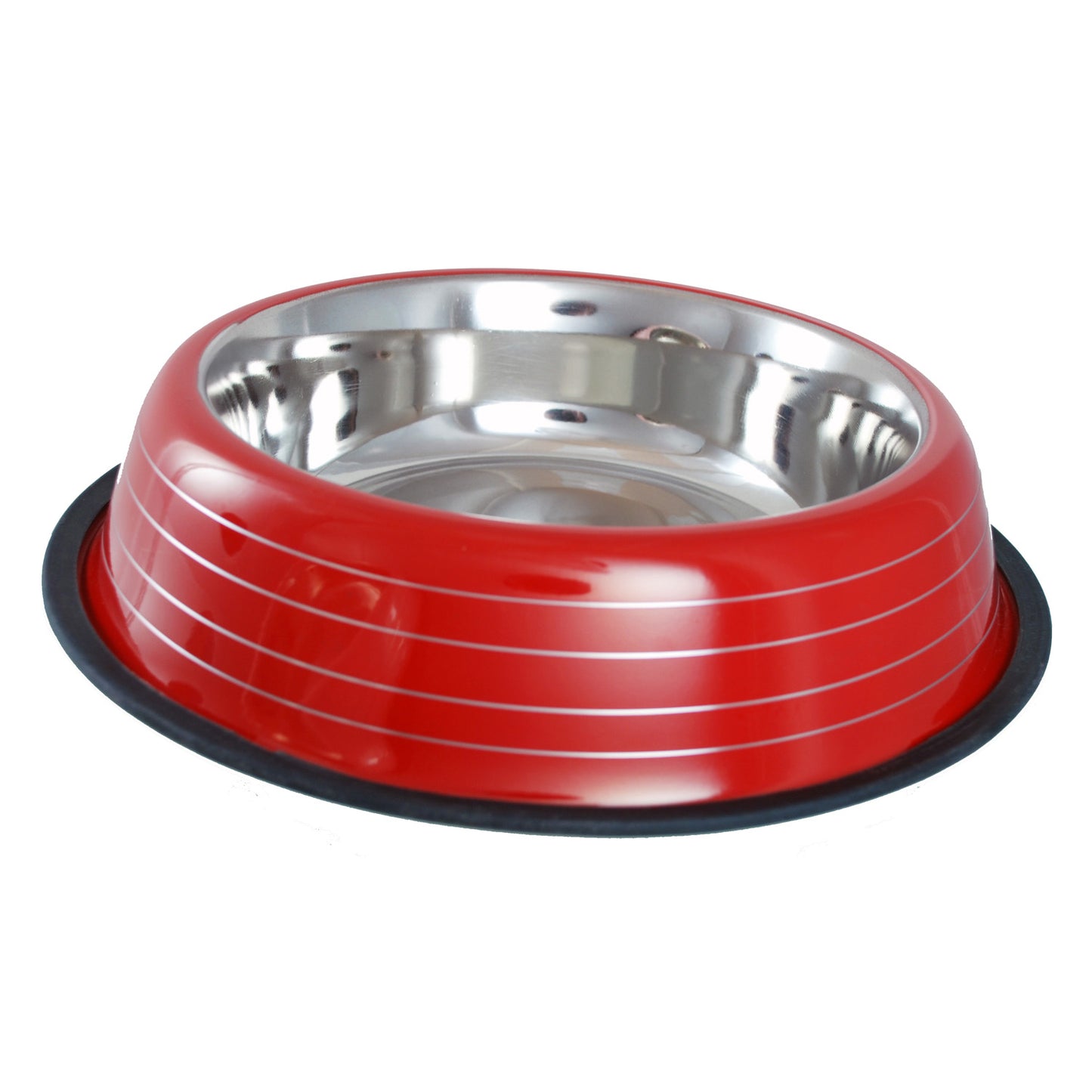 Buckingham Striped Dog Bowl Red (96oz)