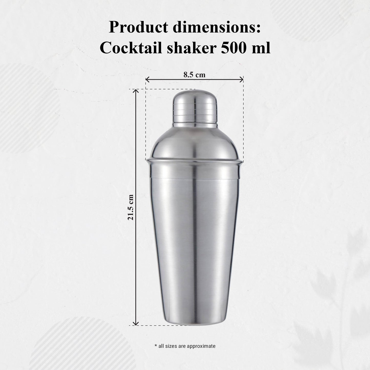 Buckingham Stainless Steel Cocktail Shaker 500 ml