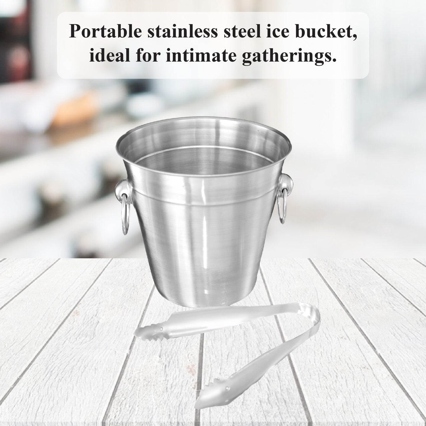 Buckingham Stainless Steel Mini Ice Bucket 14 cm+ Tong