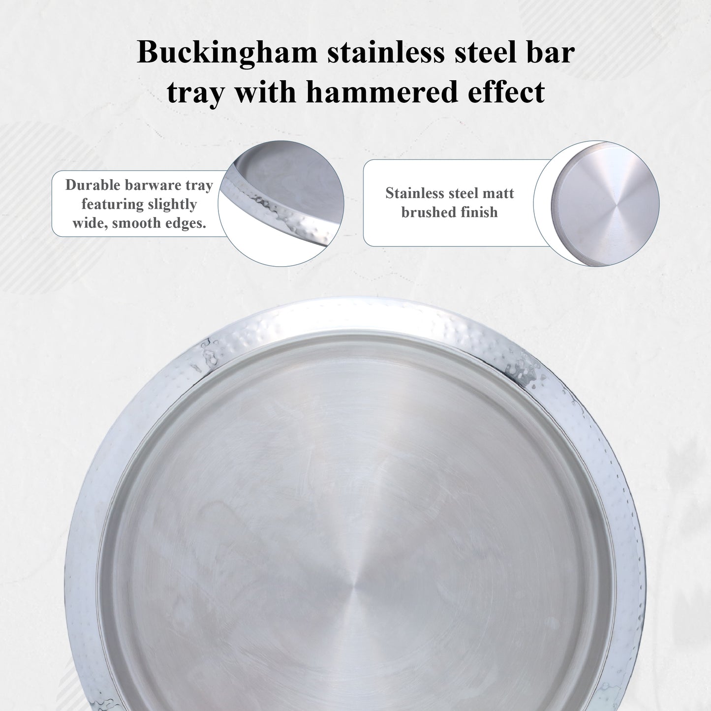 Buckingham Stainless Steel Round Bar Tray 35 cm