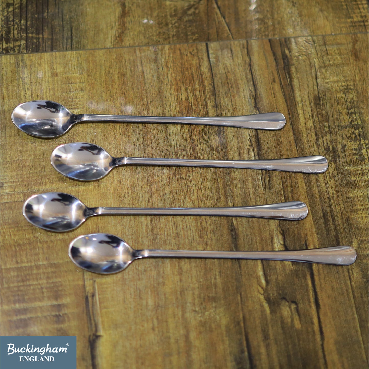 Buckingham Stainless Steel Spoons Set of 4 Iced tea Spoons Long Handle 20 cm