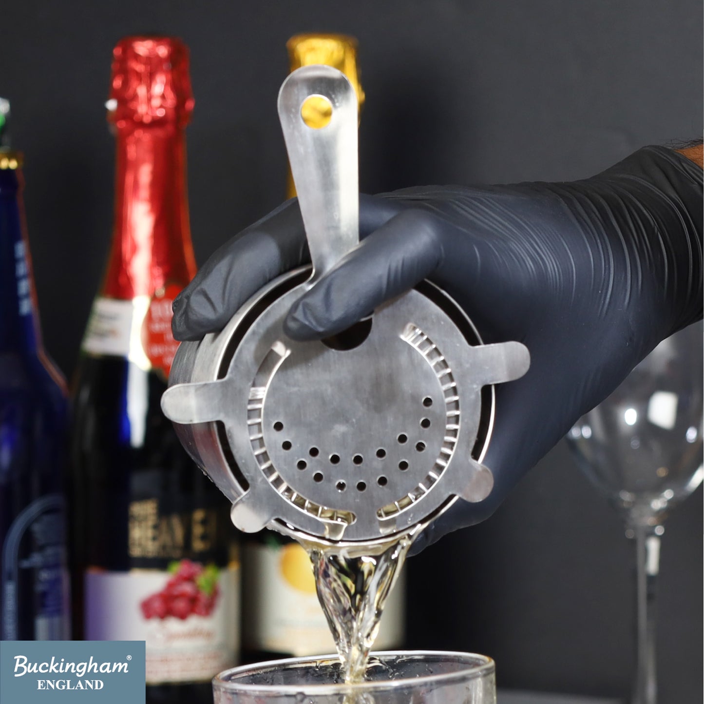 Buckingham Stainless Steel 4 Prong Hawthorne Cocktail Strainer 15 cm