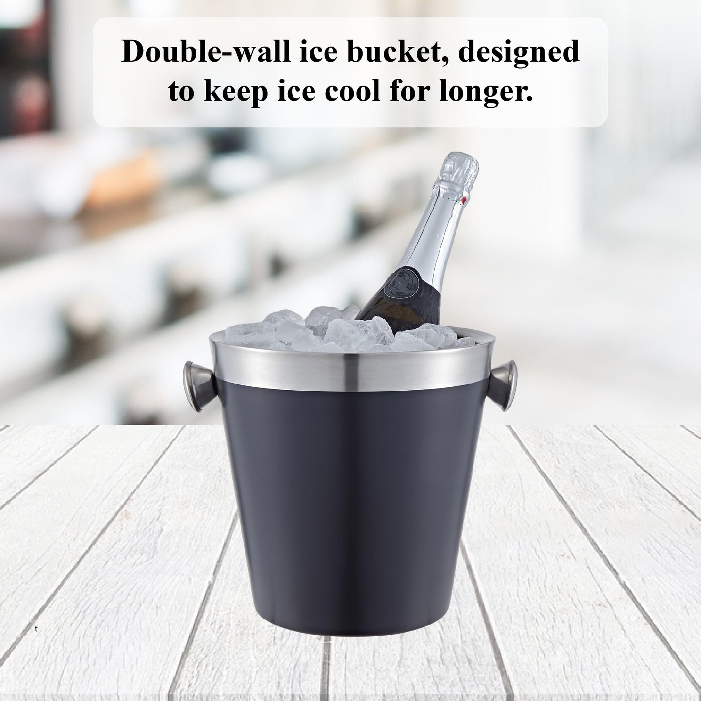 Buckingham Stainless Steel Double Wall Insulated Champagne Wine Bottle Bucket 4.8 L 22.5 cm