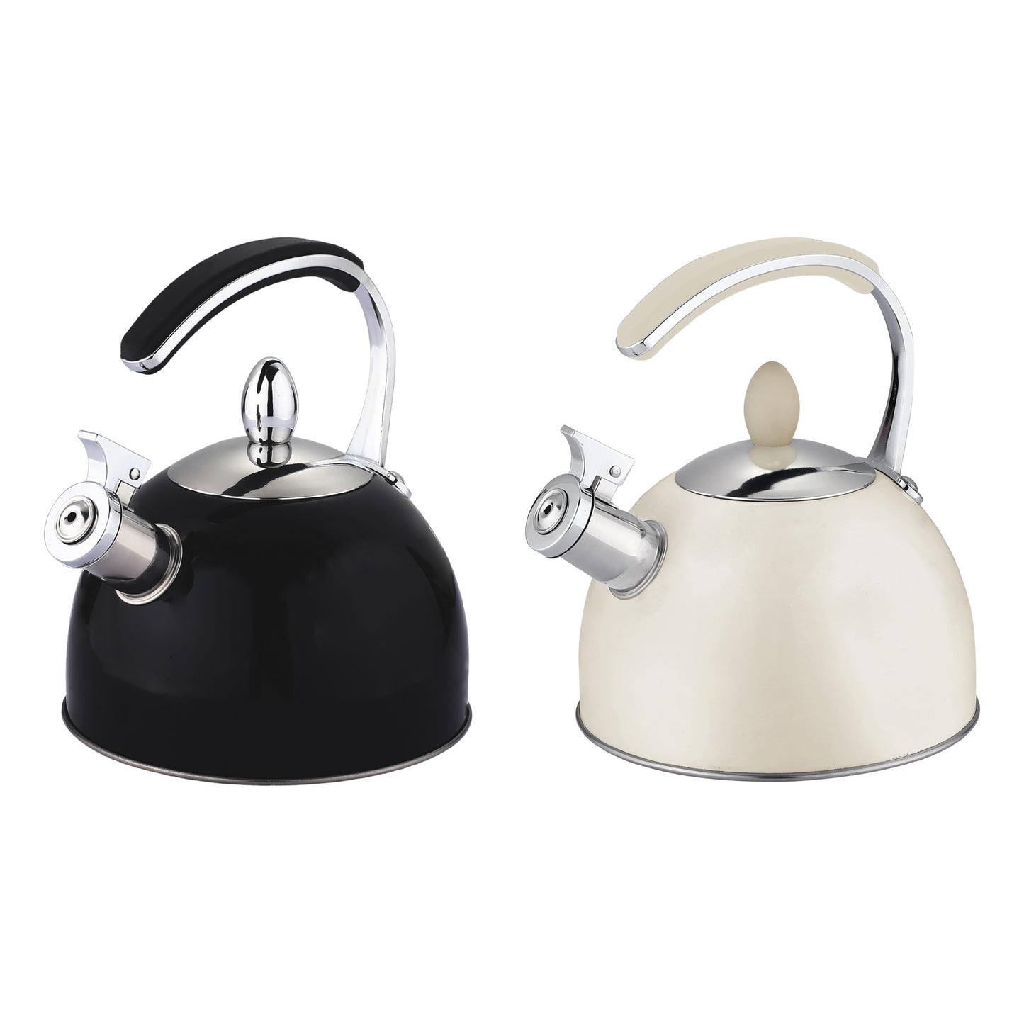 Buckingham Stainless Steel Stovetop Whistling Kettle with Soft Touch Silicon Handle 2 Litre