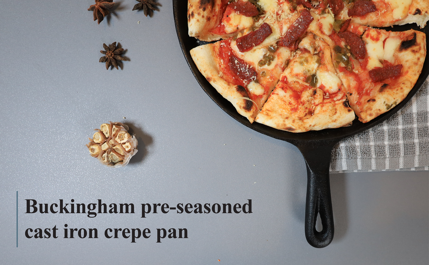 Buckingham Pre-seasoned Cast Iron Crepe Pan 27 cm