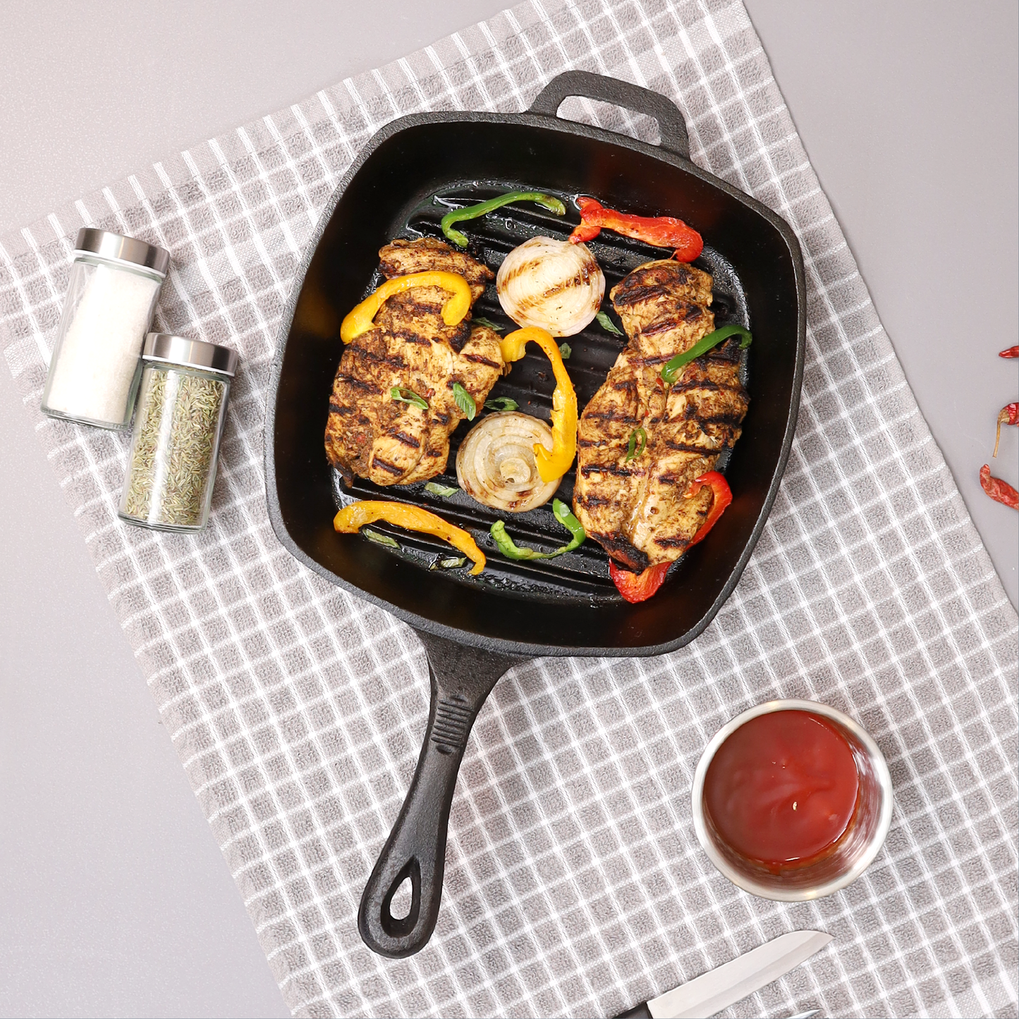 Buckingham Pre-Seasoned Cast Iron Grill Pan 26 cm