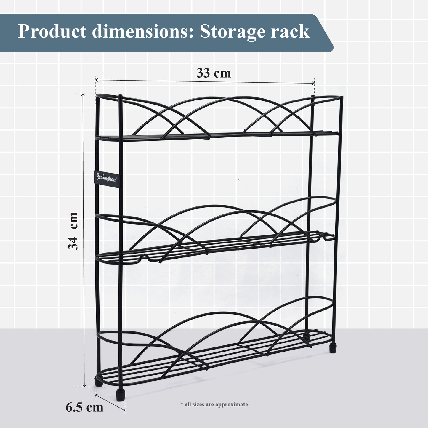 Buckingham 3 Tier Free Standing Spice Rack