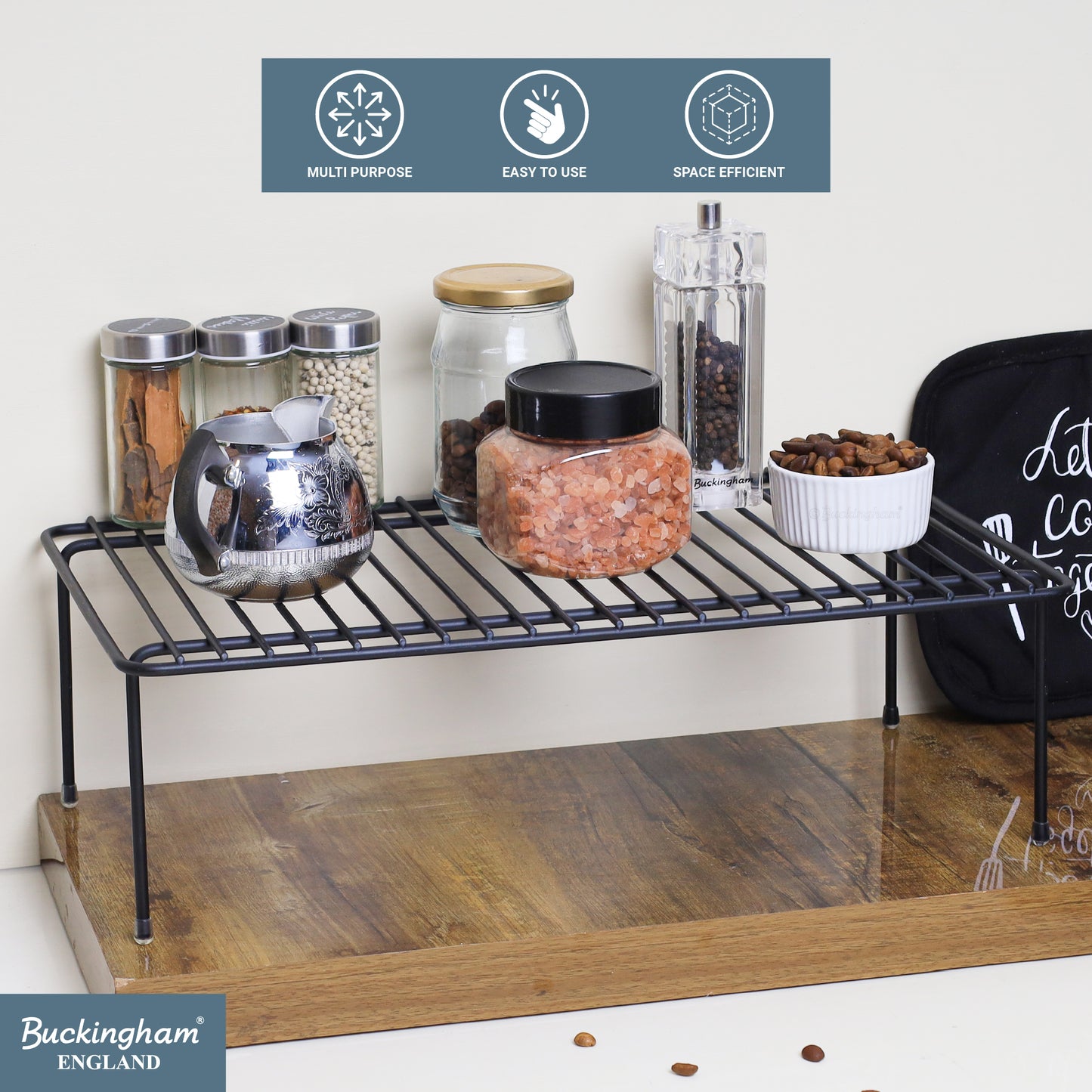 Buckingham Storage Helper Shelf Jar and Storage Organizer