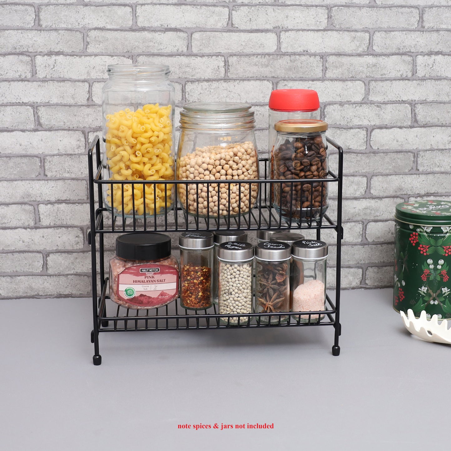 Buckingham Free Standing Two-Tier Spice Rack Multi Purpose Jar