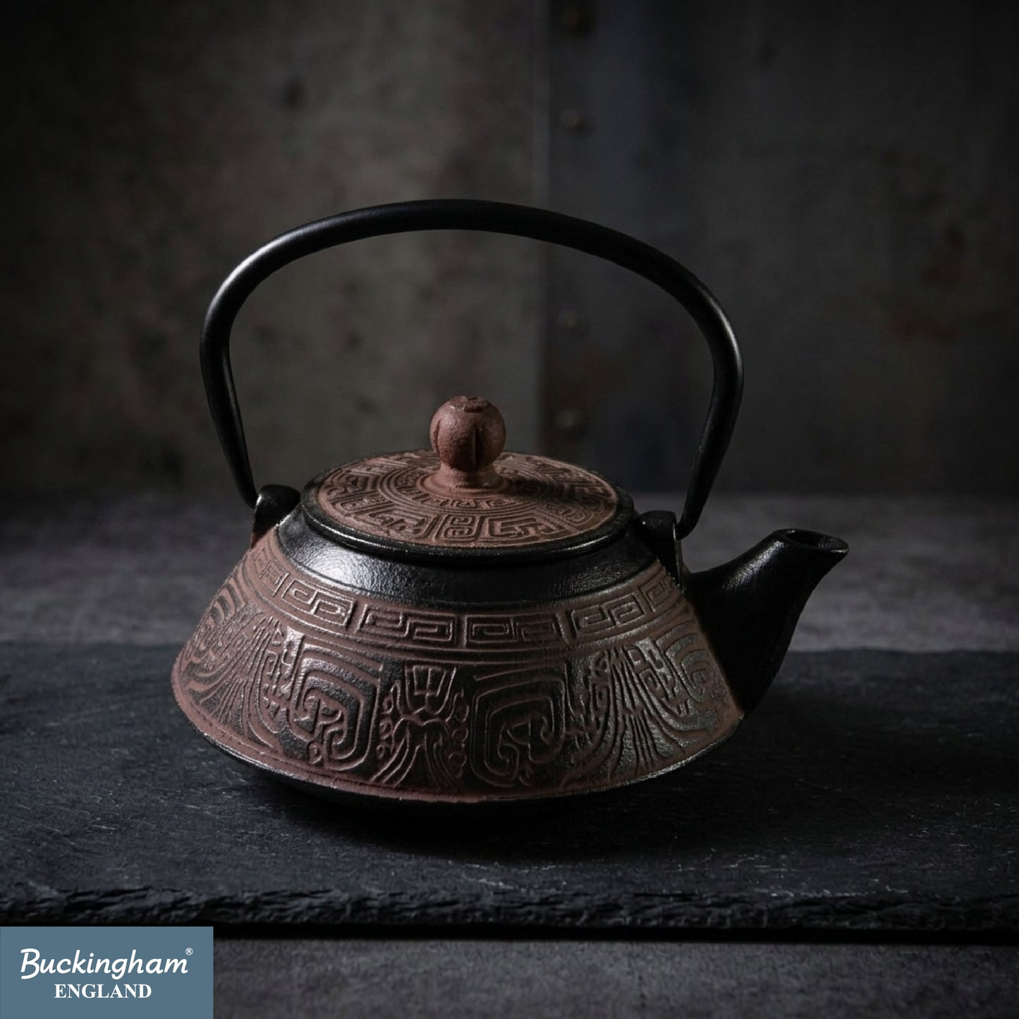 Buckingham Japanese Cast Iron Tea Pots Aztec Tetsubin