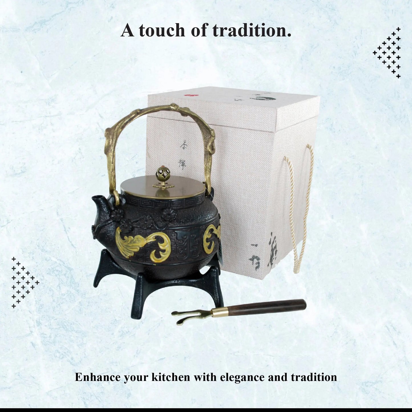 Buckingham Handmade Japanese Teapot Kettle Style Cast Iron 1500 ml Gift Box Set Buckingham Cookware UK