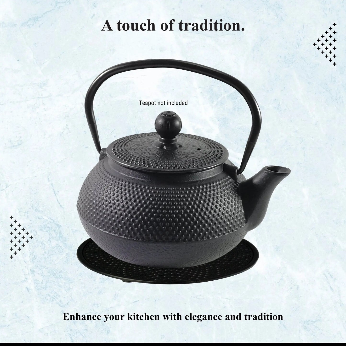 Buckingham Japanese Style Cast Iron Trivet Hot Plate Pot Stand Worktop Protector, 14 cm, Black, Hobnail Buckingham