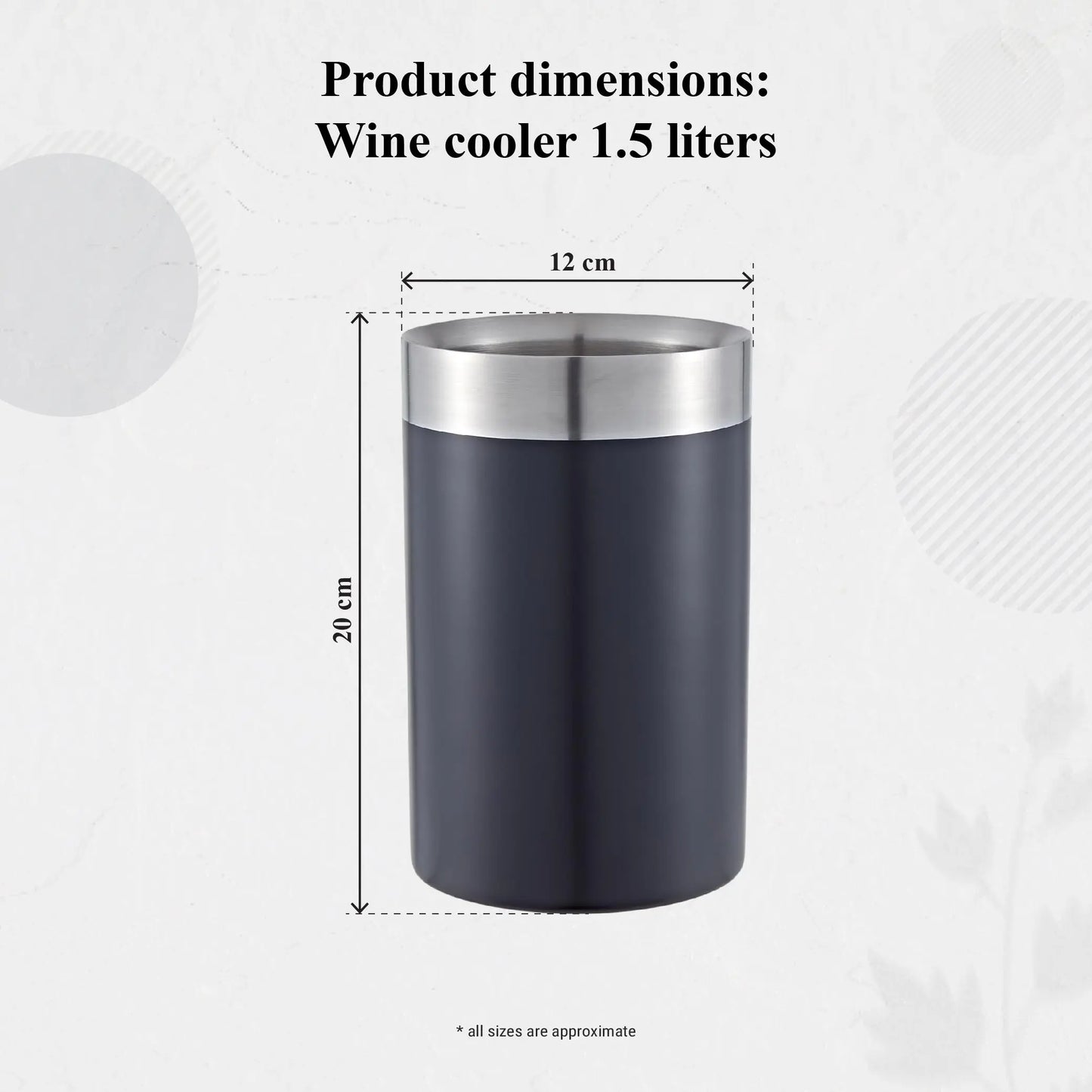 Buckingham Stainless Steel Double Wall Champagne Wine Bottle Cooler Chiller 20 x 12 cm Buckingham Cookware UK