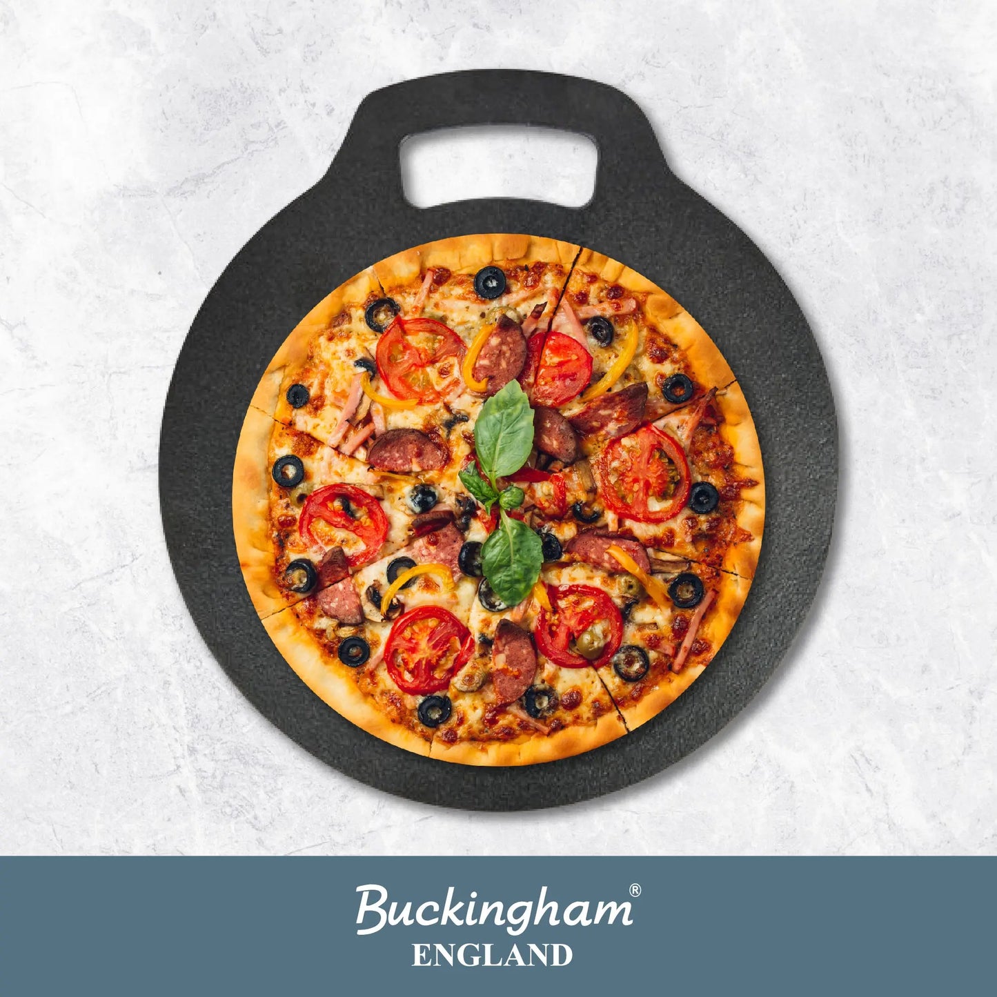 Buckingham pre-seasoned Cast iron Baking Stone 27cm. Buckingham