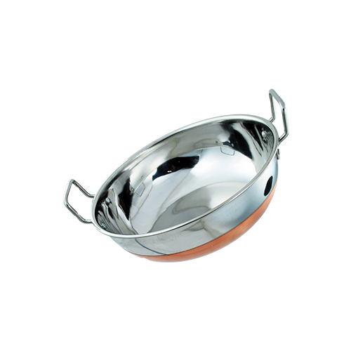 Buckingham Stainless Steel Balti Serving Dishes with Copper Base 28 cm