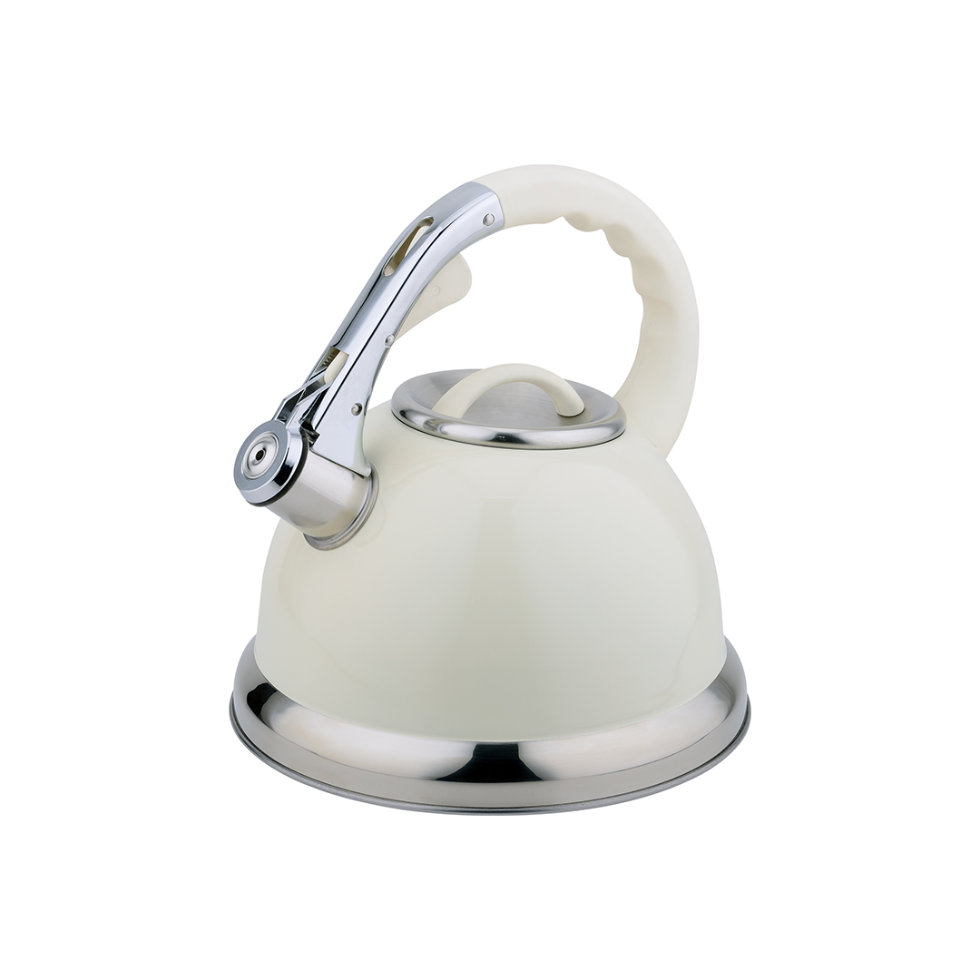 Buckingham Stainless Steel Whistling Tea Kettle Cream Finish 3.5 Litre