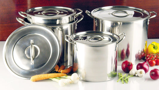 Buckingham Set of 4 Stock Pots with Lid, 20, 23, 26 and 29 cm