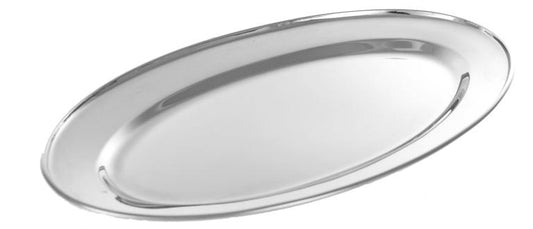Buckingham Stainless Steel Oval Tray Plate Meat Platter Serving Dish, 20 cm