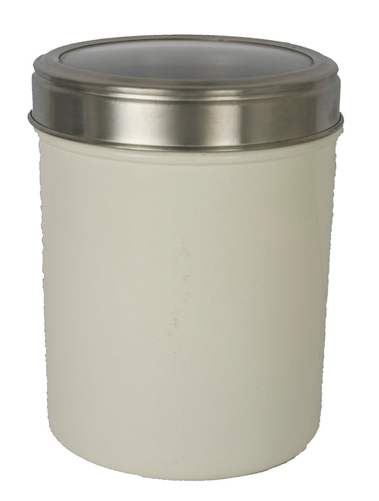 Buckingham 13 x 18 cm Stainless Steel Storage Canisters with Cut-Out Acrylic Lid, Cream