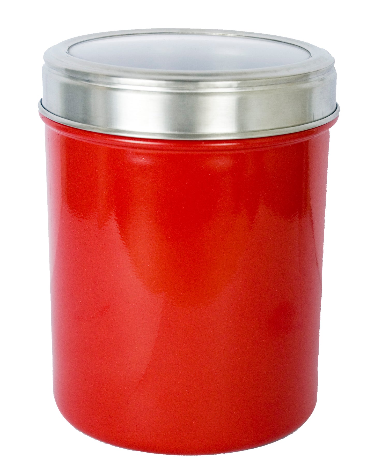 Buckingham Stainless Steel Set Storage Canisters with Cut-Out Acrylic Lid, 13 cm Red