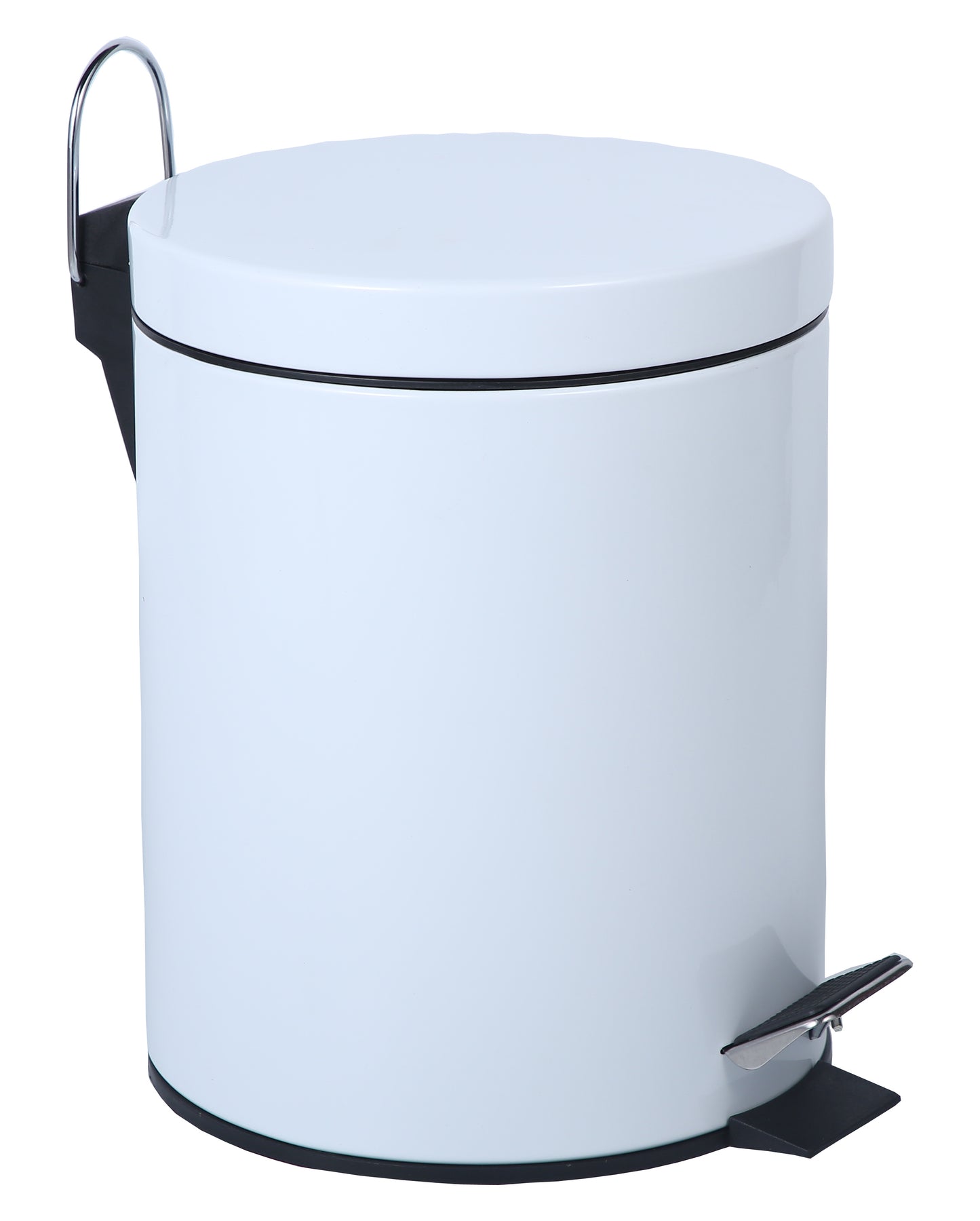 Buckingham White Powder Coated Pedal Bin Waste Trash Bin for Bathroom Kitchen Office 3 Litres