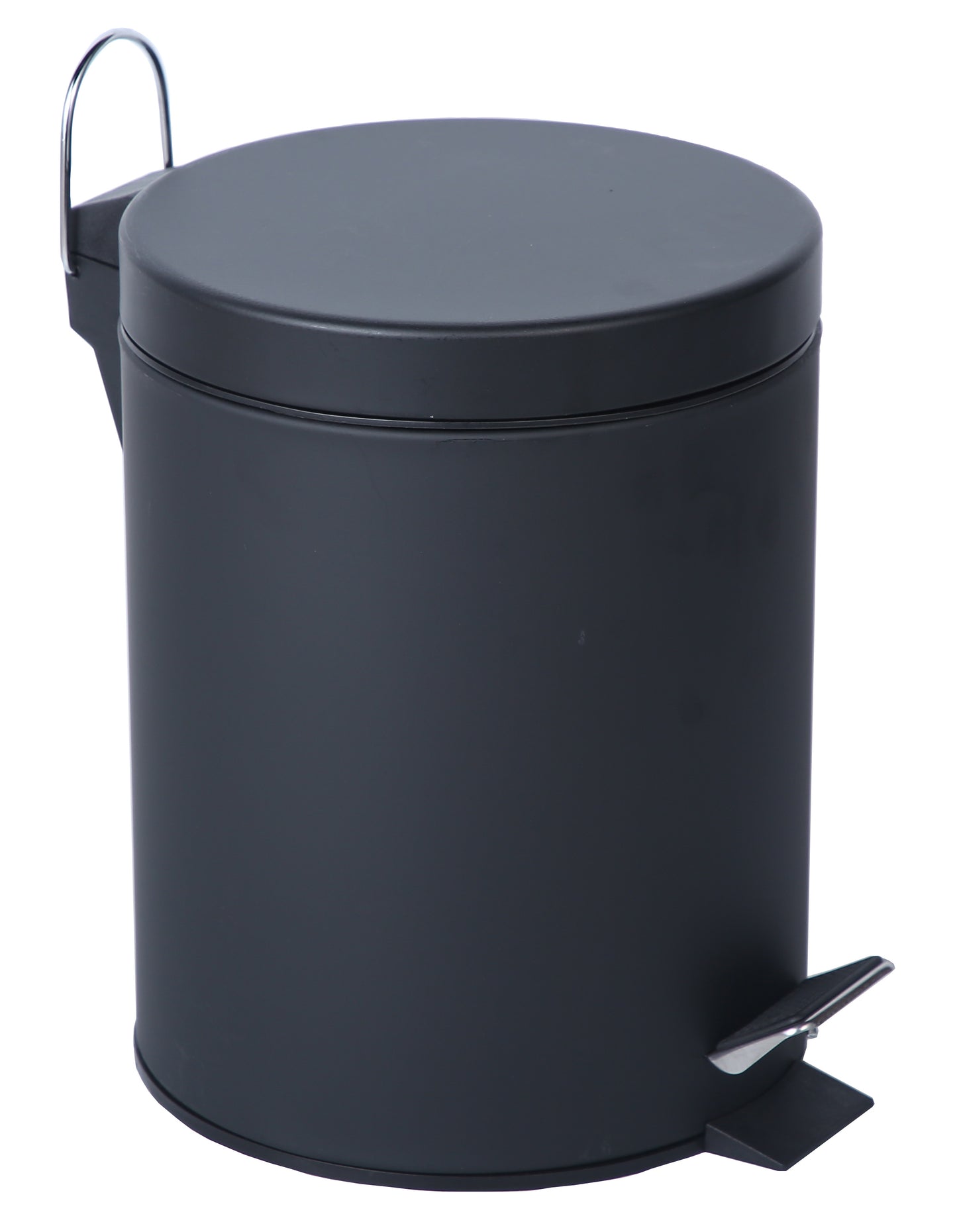 Buckingham Black Powder Coated Pedal Bin Waste Trash Bin for Bathroom Kitchen Office 5 Litres