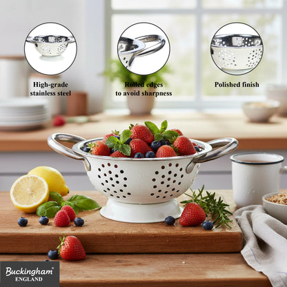 Buckingham Stainless steep Deep colander Cream