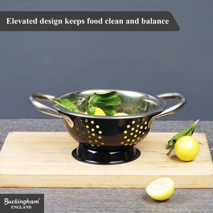 Buckingham Stainless Steel Deep Colander Black
