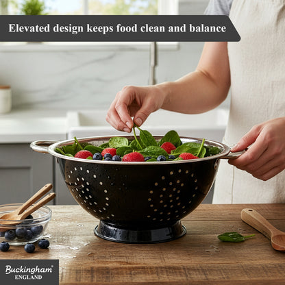 Buckingham Stainless Steel Deep Colander Black