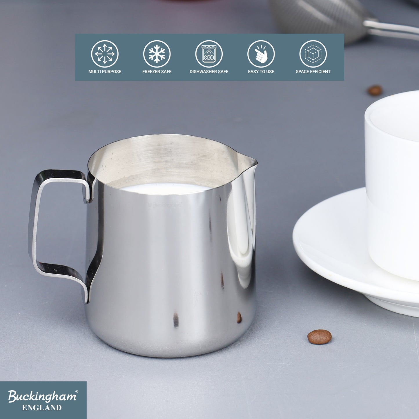 Buckingham Stainless Steel Espresso Coffee Jug