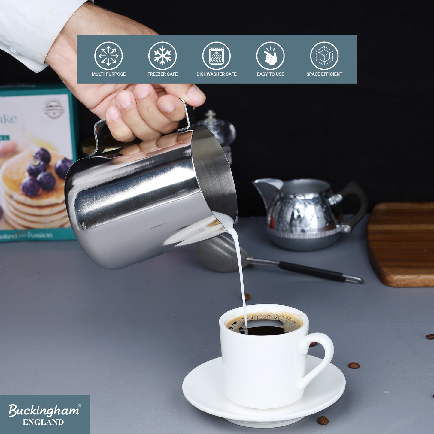 Buckingham Stainless Steel Espresso Coffee Jug