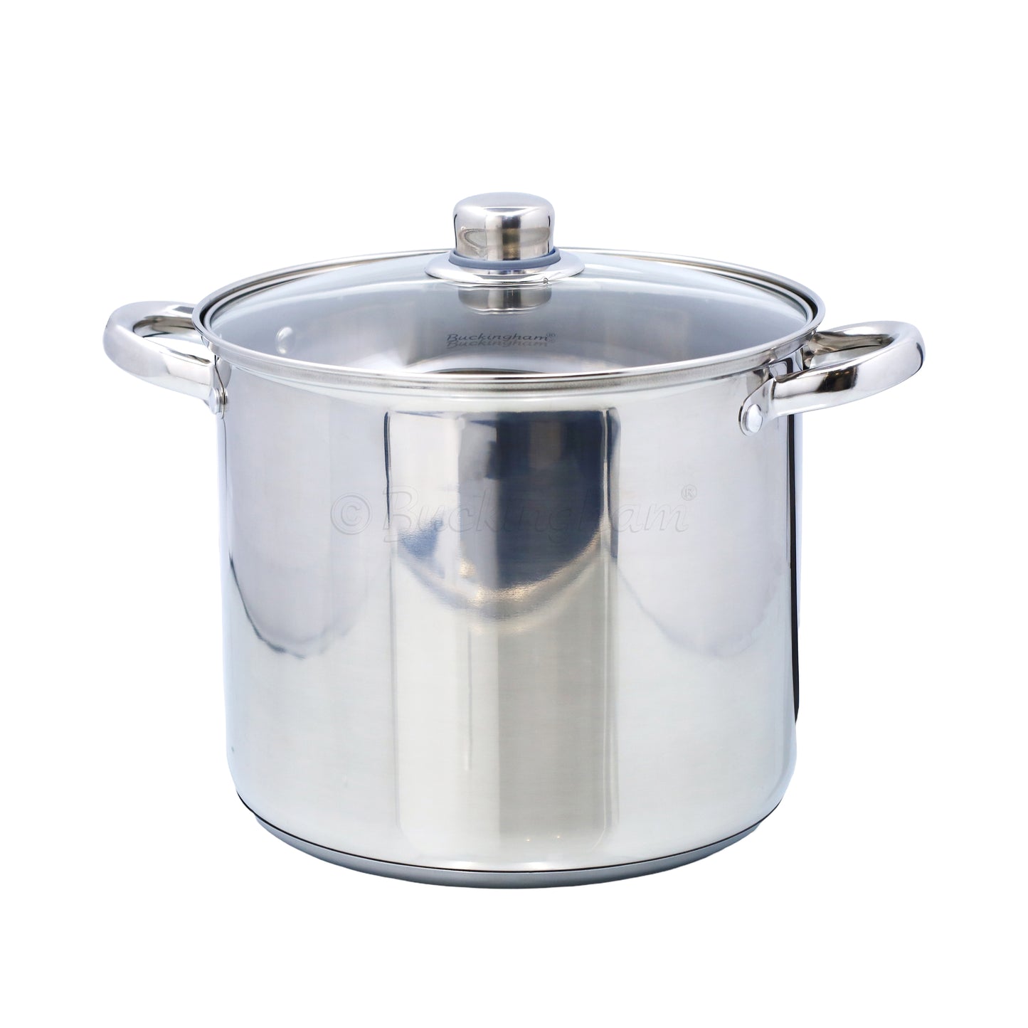 Buckingham Induction Stainless Steel Stock Pot  with Glass Lid 26 cm / 11 litres Silver