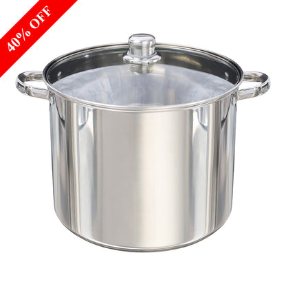 Buckingham Premium Stainless Steel Stock Pot with Glass Lid