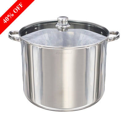 Buckingham Premium Stainless Steel Stock Pot with Glass Lid