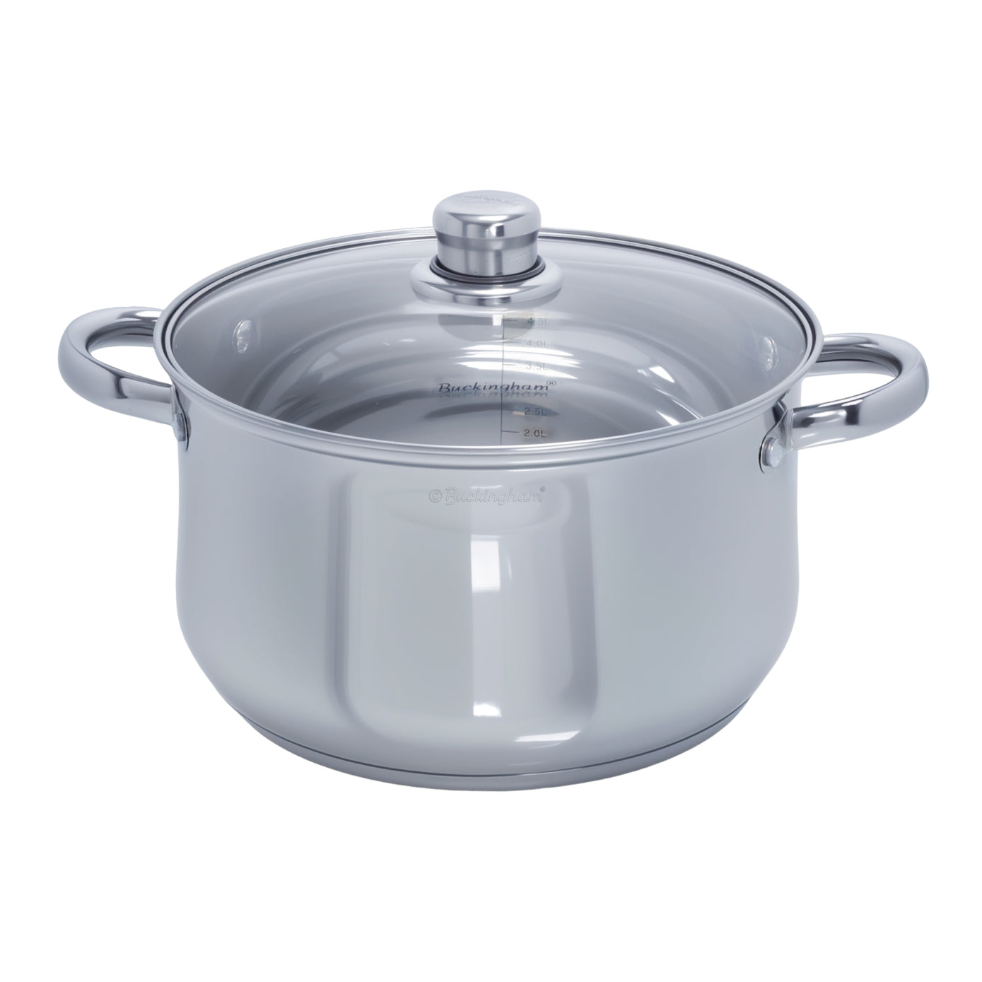 Buckingham Stainless Steel Casserole Pan with Tempered Glass Lid
