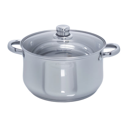 Buckingham Stainless Steel Casserole Pan with Tempered Glass Lid