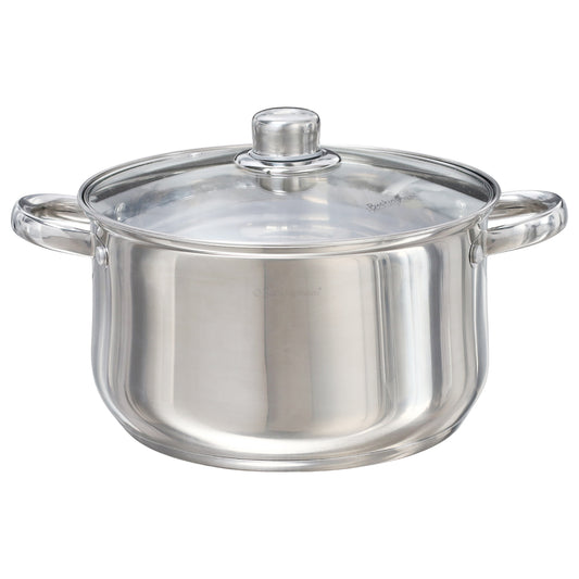 Buckingham Stainless Steel Casserole Pan with Tempered Glass Lid