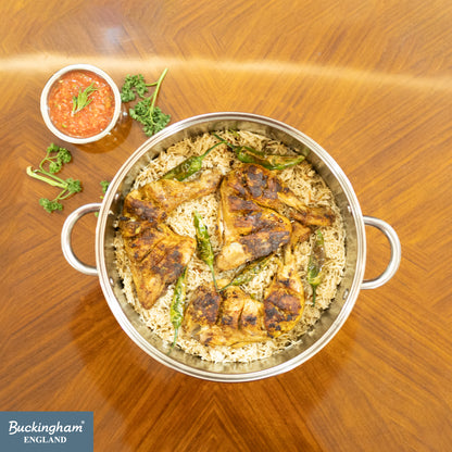 Buckingham Stainless Steel Casserole Pan with Tempered Glass Lid