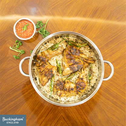 Buckingham Stainless Steel Casserole Pan with Tempered Glass Lid