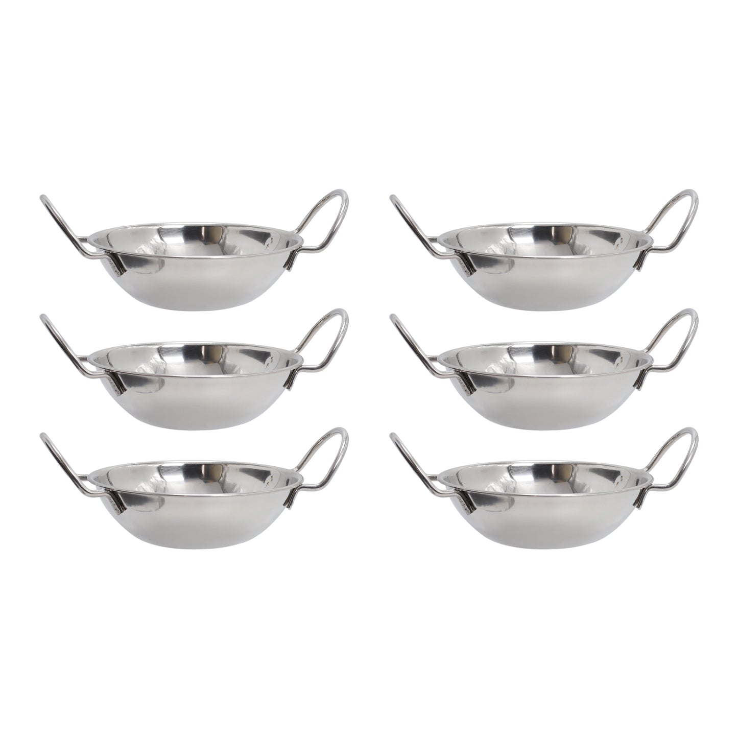 Buckingham Pack of 6 Stainless Steel Balti Dishes
